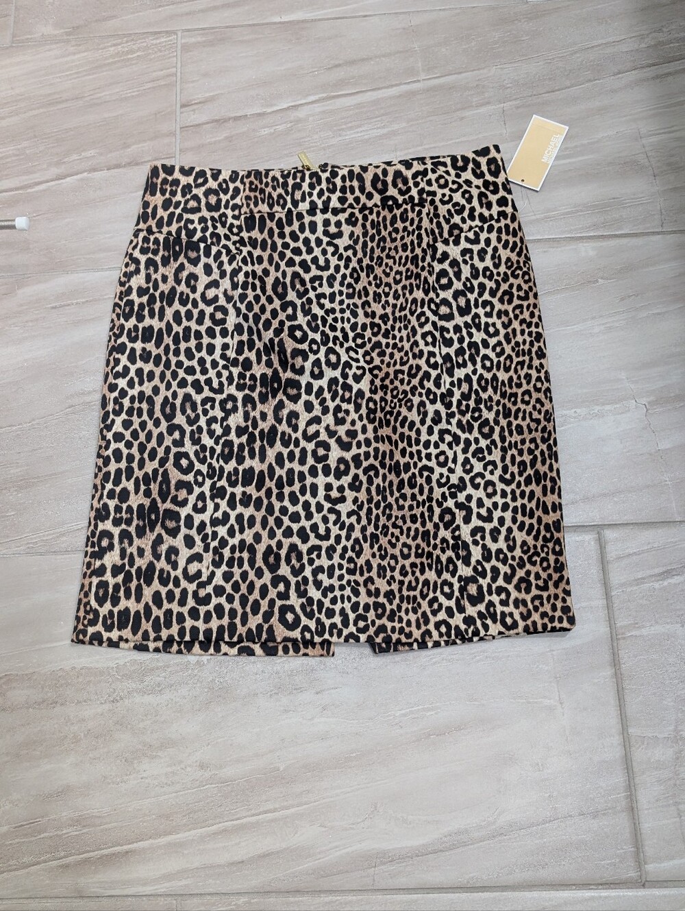 Leopard Print Mini Skirt - Beige and Black